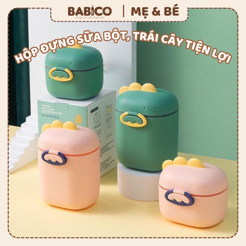 Hộp đựng sữa bột,hộp chia sữa, đồ ăn khô cho bé hình Khủng Long cao cấp Có Thể Tiệt Trùng