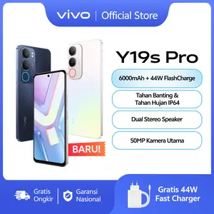 vivo Y19s Pro - 6000mAh + 44W FlashCharge, Tahan Banting Ekstrem, Tahan Hujan IP64, Dual Stereo Speaker, 50MP Kamera Utama, AI Erase 2.0