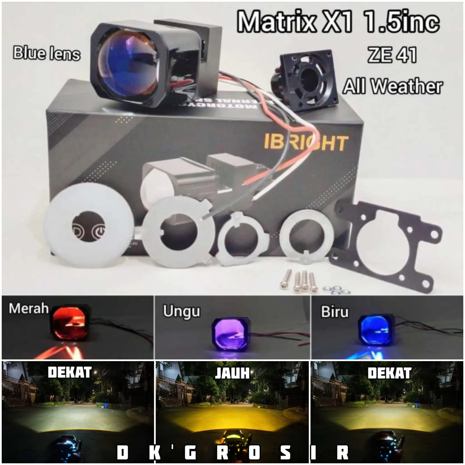 IBRIGHT - Biled Matrix X1 IBRIGHT Plus senja Devil 1,5 INC 40watt premium ZE 40 ZE 41