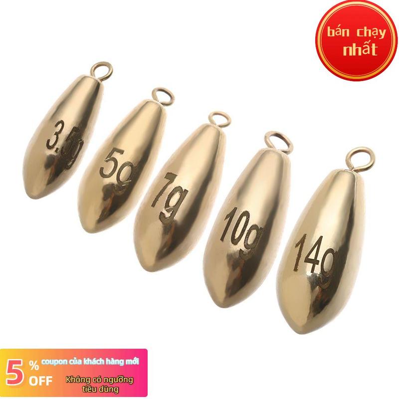 5 cái Tách ra Line Sinkers Trọng lượng Đầu nối móc Thau Câu cá Chì rơi Sinker