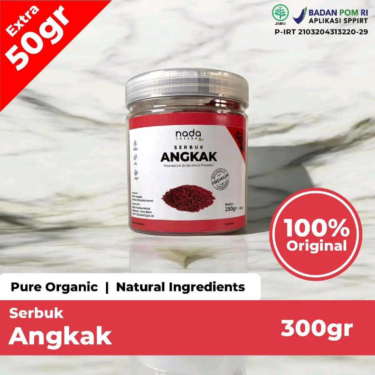 ANGKAK Bubuk Serbuk Premium Organik | Herbal DBD, Anemia, HB Dan Trombosit Ampuh | Fermentum Rubrum Organic Powder | 50gr, 100gr, 250gr, 500gr & 1Kg