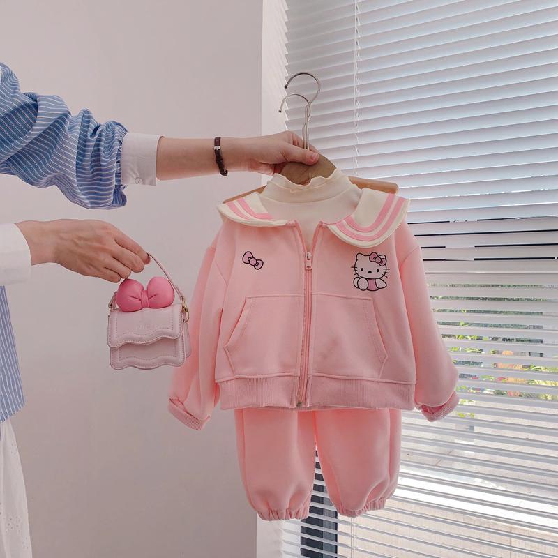 Tiểu Yến KID - Quần áo nỉ bé gái mèo hồng - S2055