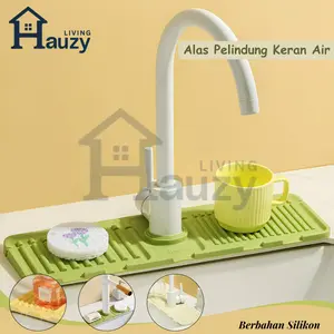 Hauzy - Alas kran air Anti Slip Anti Jamur Absorbent Mat Sink Pad Alas Pelindung Keran Silikon/Alas Pelindung Keran Wastafel Dapur Anti Slip
