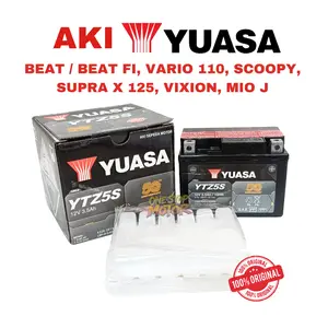 Aki yuasa beat vario vixion supra x 125 mio j soul YTZ5S 12V, 3,5Ah Original Ori Asli Yuasa