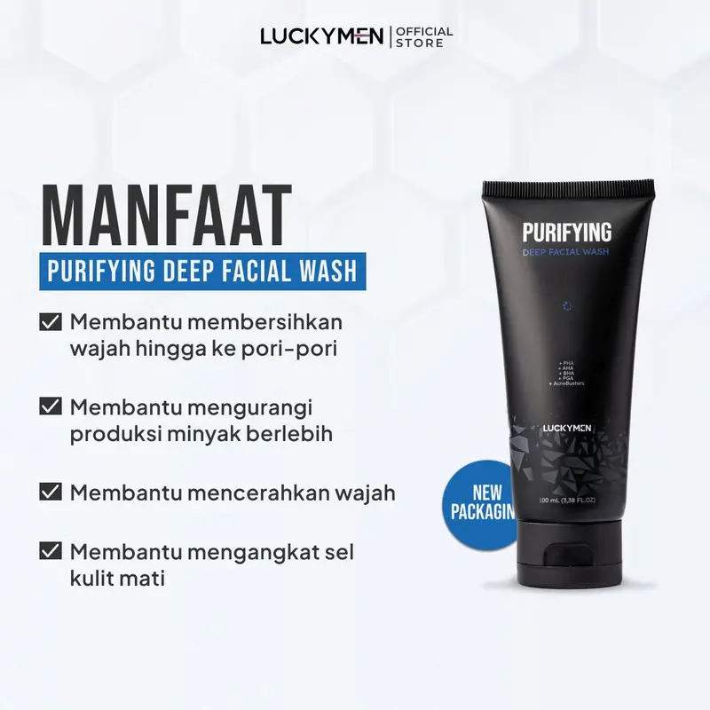 LUCKYMEN Purifying Facial Wash - Ampuh Bersihkan Kotoran, Kurangi Minyak Berlebih dan Cegah Jerawat 2