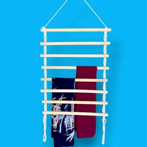 ladder hanger macrame gantungan jilbab kayu aesthetic best quality