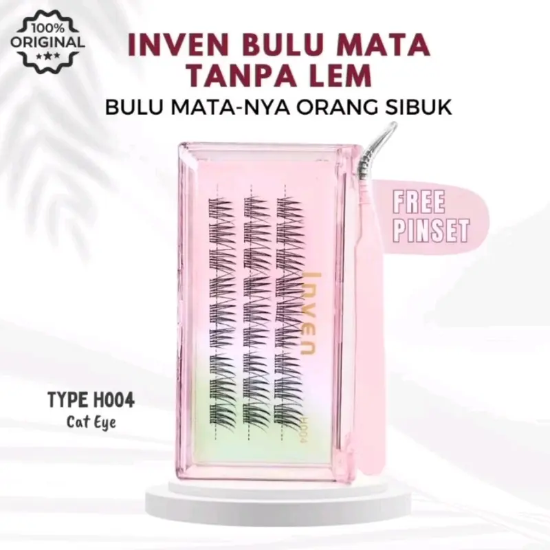 {BULUMATA TANPA LEM } inven eyelash H004 (bulu mata tanpa lem) extension extensions lembut ringan di mata cat eye 0
