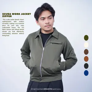 ARRGANTRA Jaket Scuba Work Zipper Pria Premium
