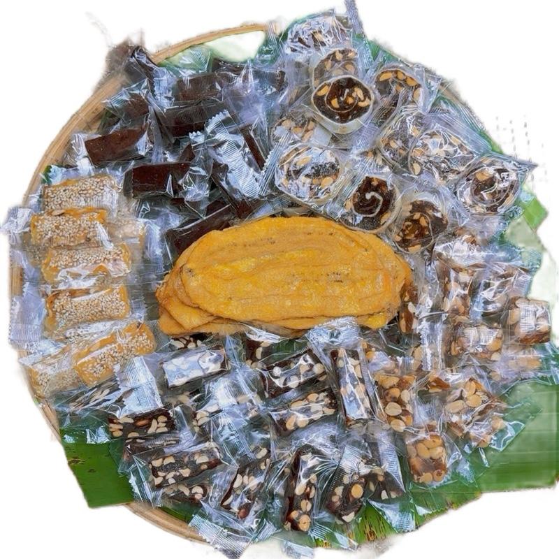 Compo kẹo 6 vị kẹo chuối mè rừng phấn chuối cuộn khóm chuối nước cốt dừa