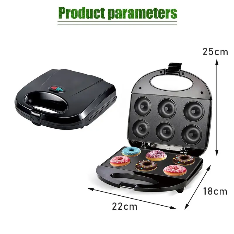 6 Buah Pembuat Donat / Alat Pembuat Donat Elektrik Mesin Cetakan Kue Bulat DIY Alat memanggang Tool 1