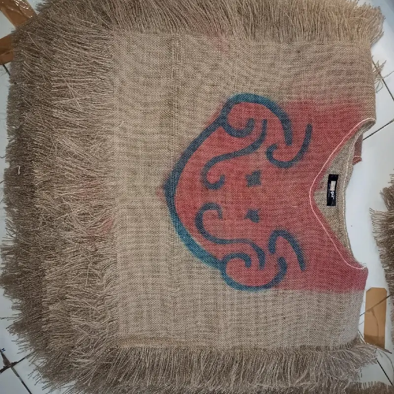 baju dayak daur ulang karung goni (atasan, bawahan dan gelang) 2