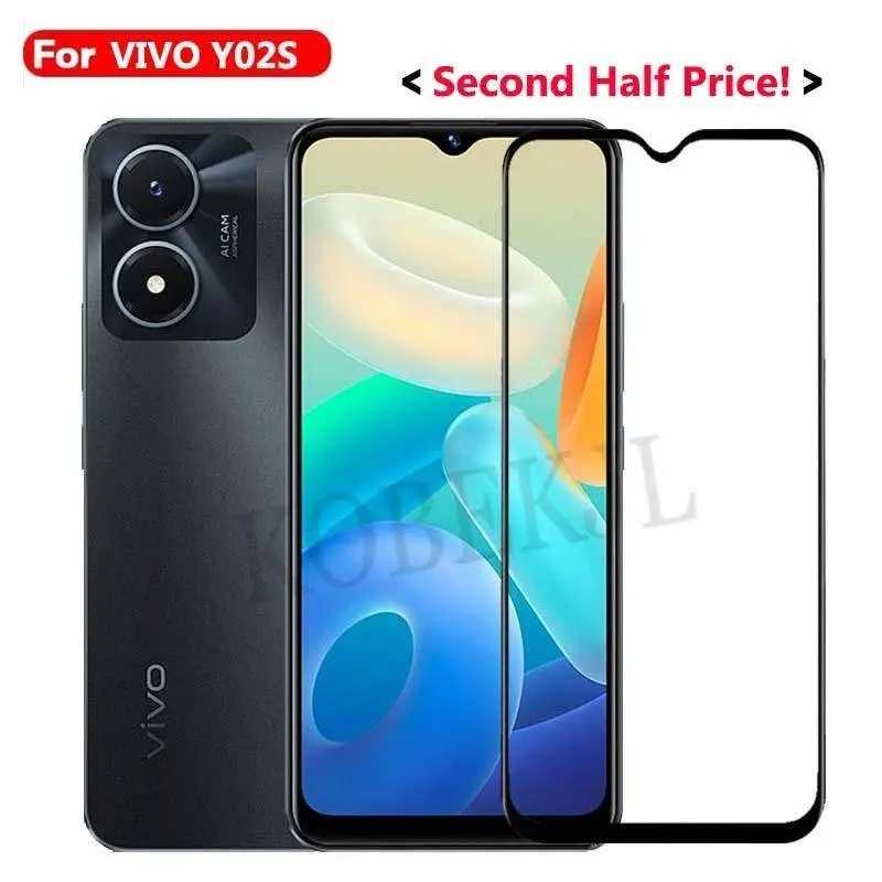 For Vivo Y02S High Quality Tempered Glass Full Coverage Flim Vivo Y02S Y21 Y22 Y30 Y31 Y33S Y35 Y 02S VivoY02S HD Screen Protector Glass Flim