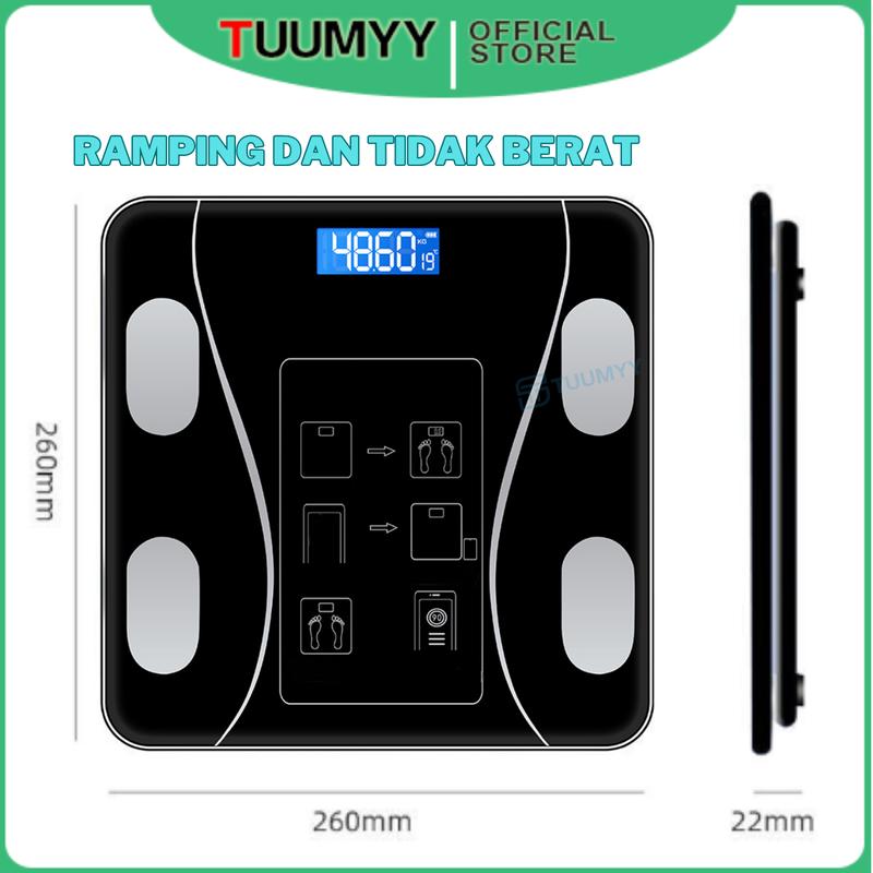 [COD] SMART SCALE TIMBANGAN BERAT BADAN DIGITAL KESEHATAN ALAT UKUR KADAR LEMAK SMART BODY FAT TM-LY2626 3