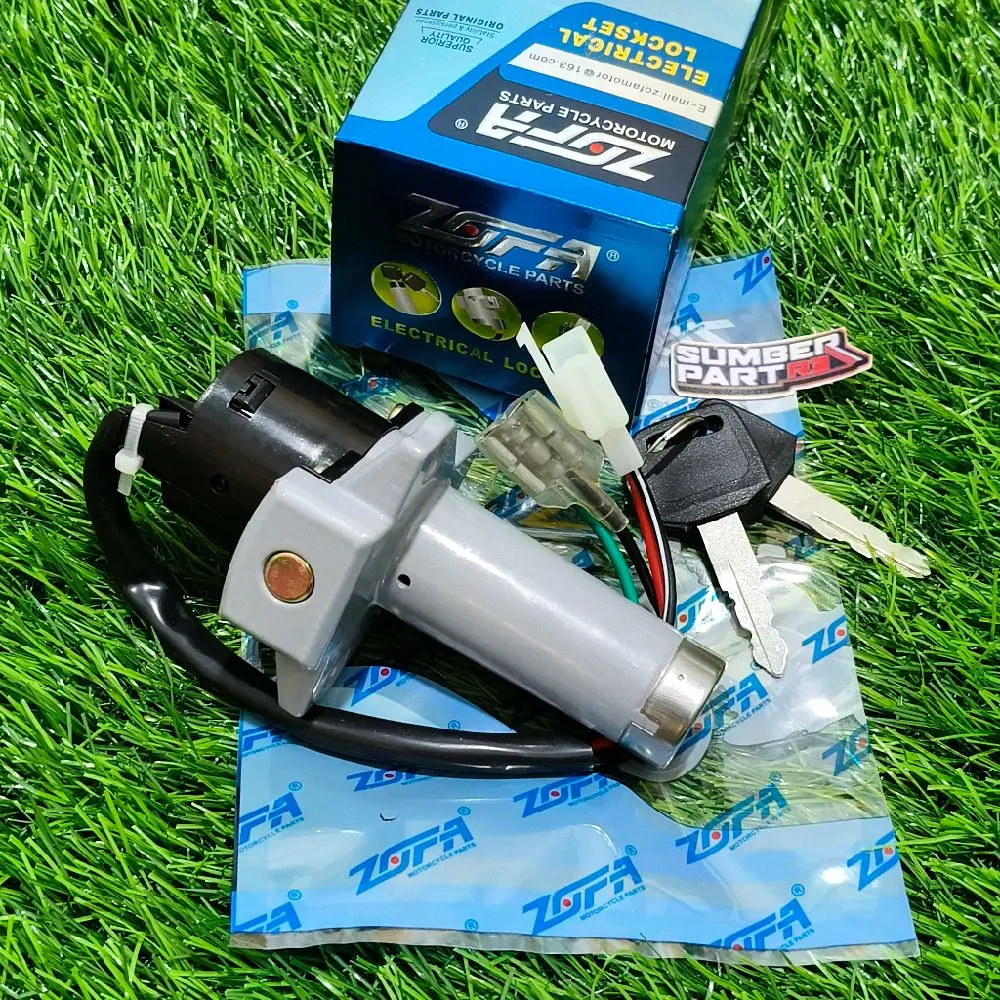 (zftw) kunci kontak only kabel 4 viar lock set only / sedia sparepart motor roda tiga appktm viar kaisar htm nozomi jialing power ace happy