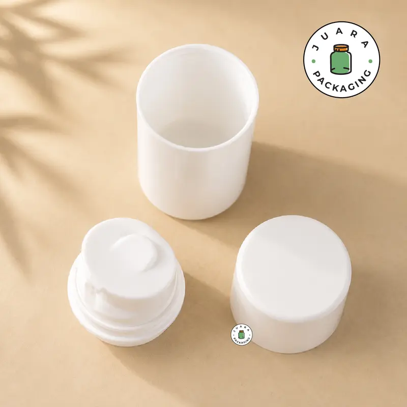 Botol Pump Airless 30ml 50ml 100ml Putih – Botol Kosmetik Plastik Isi Ulang Tanpa Udara Cocok untuk Serum, Lotion, Gel, Skincare Cair, Wadah Travel Size Refill 30 ml 50 ml 100 ml