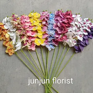 bunga anggrek latex artificial 11 kuntum Dekorasi