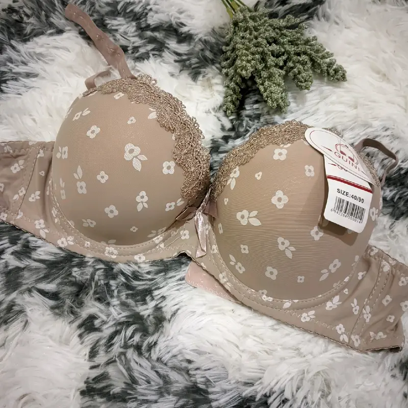 Bh Wanita Dewasa Kawat Busa Tebal Kancing Kait  3 Cup B to C Push Up Bra Super Tebal Bra Bh Cantik Motif Renda Beha  Lembut Nyaman 3