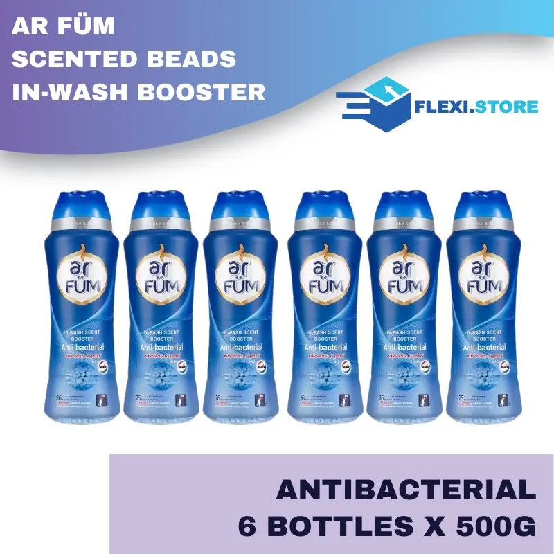 ar FÜM Scented Beads in-Wash Booster 6 x 500g - Antibacterial / Lavender Serenity / Pink Love / Bellflower / Nopal Flower / Eau De Sweet Love / Eau De Happiness / Eau De Lavender laundry scent