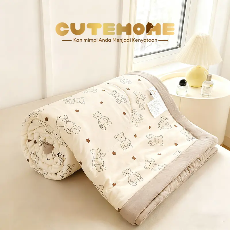 Selimut musim panas katun murni bermotif bernilai tinggi, selimut tipis baru, selimut inti yang bisa dicuci dengan mesin UK 200*23