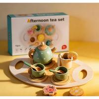 Gambar YUNLEO.TOY Set Teh Kayu Mainan Anak-anak Pretend Play 30x18x8cm dengan Nampan Teo Cangkir Sendok Irisan Lemon & Kue Mini untuk Pesta Teh Kayu - Set teh dari YUNLEO.TOY Kota Bekasi 3 Tokopedia