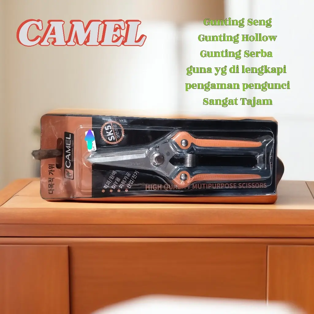 Gunting seng, gunting hollow, gunting serba guna TAJAM merk CAMEL