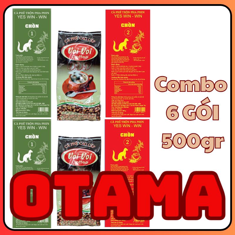 3kg CAFE 6 GÓI 500 GRAM CAFE CHỒN CAFE VOI VÀNG CAFE VOI BUÔN MỆ THUỘT TRỘN CHUNG PHA PHIN THƠM VỪA Coffee Cà Phê