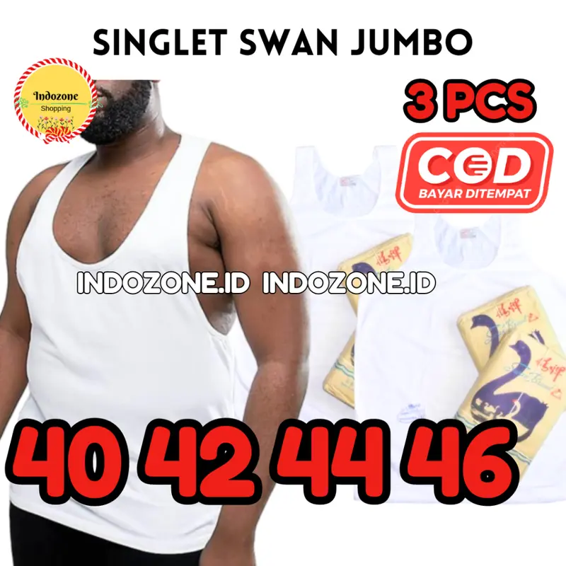 JUMBO 3 PCS Singlet Pria SWAN SMB / Kaos Dalam Pria / Tanktop Pria Dewasa Good Quality Dunia Swan SMB 0