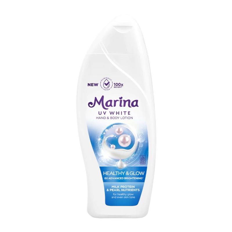 PAKET MENCERAHKAN BADAN MARINA UV WHITE HEALTHY AND GLOW DAN HOUSE OF BEAUTY WHITE DOSE BODY SERUM 50 ML NEW YOUTH SKIN REVOLUTION Lotion Tubuh Pencerah 7