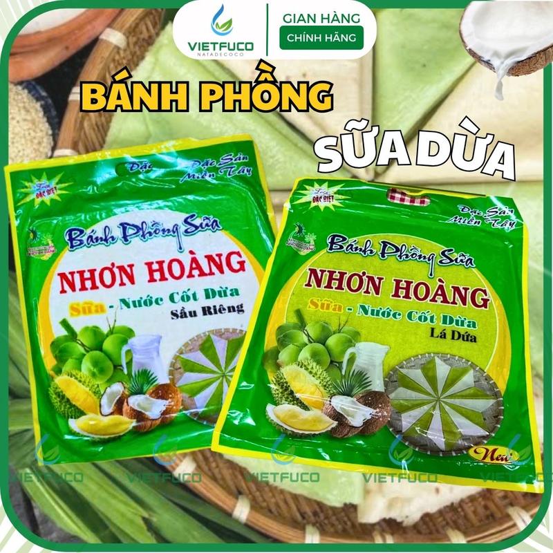 Bánh Phồng Sữa Dừa Sầu Riêng Nhơn Hoàng - Đặc Sản Miền Tây 220G