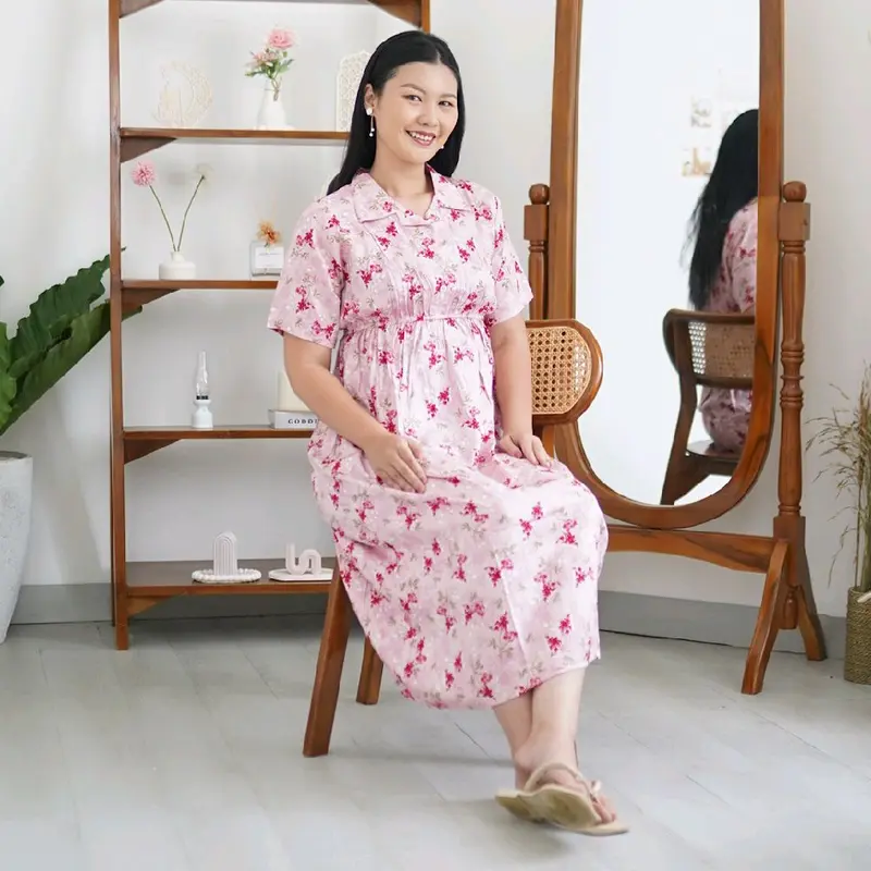 Quila homewear daster collection Nerissa series rayon premium mahira dailywear Motif Twill Cantik Busui Ibu Kancing 0