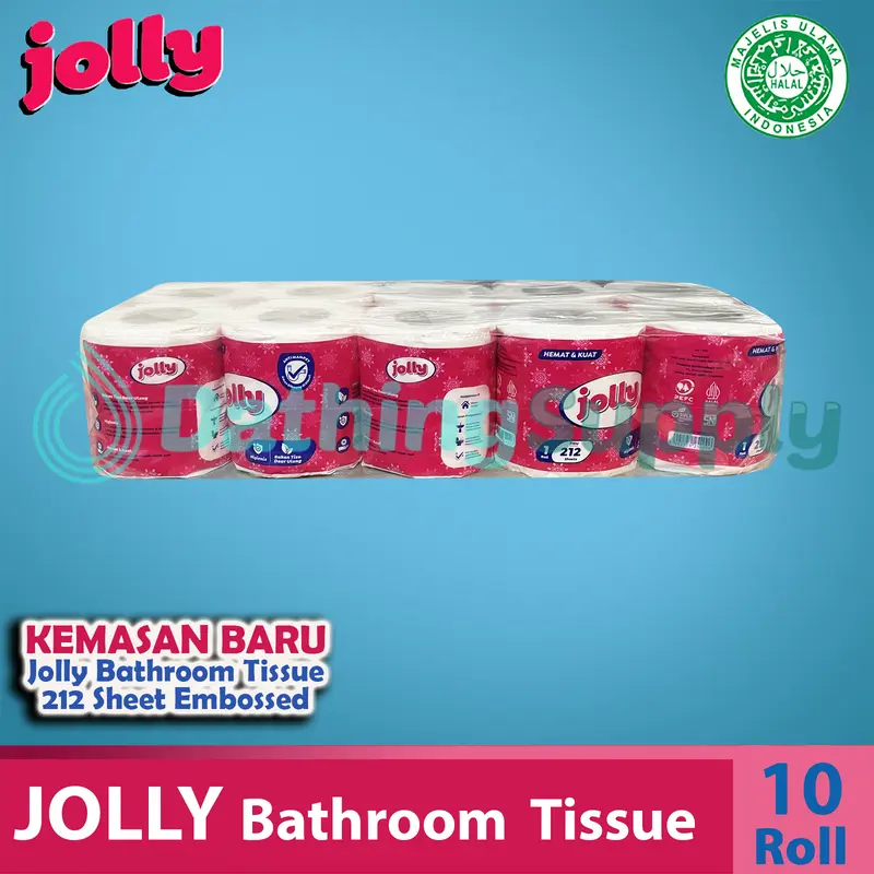 Tissue Jolly Bathroom Tisu Toilet 200 Sheet - 1 Pack isi 10 Roll 0