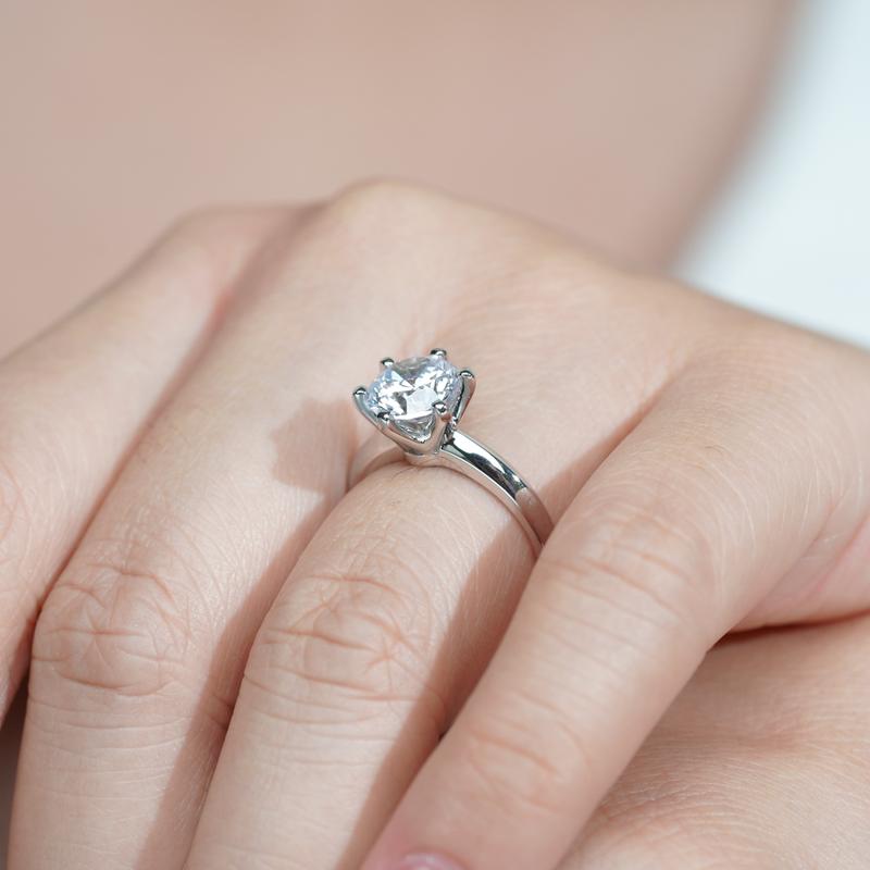 AnuJewelry R40 Moissanite Sáu Chấu, 100% Legit, Bạc Sterling 925 Ý, Cắt Tròn, Màu D, 0.5 / 1 / 3CT Đá, Nhẫn Đính Hôn Solitaire, Dành Cho Phụ Nữ, Trang Sức Eman, [Thanh Toán Khi Nhận Hàng] 4