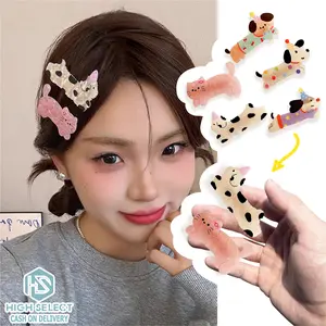 HIGH SELECT 1 Set 5 Buah Jepit Rambut Anjing Kucing Kartun Lucu Untuk Pesta