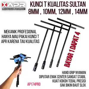 KUNCI T 8mm 10mm 12mm 14mm XAPR APR AP174PRO BAYAR 1 DAPAT 4 sock
