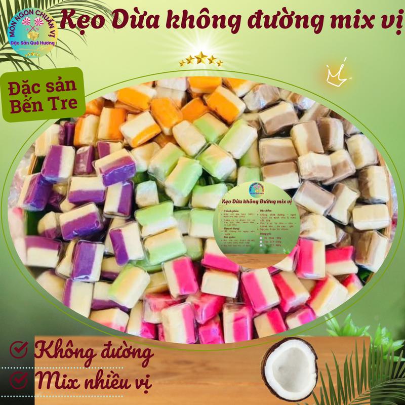 Kẹo Dừa không Đường mix vị - Đặc sản Kẹo dừa Bến Tre - thơm béo đậm vị cốt dừa…