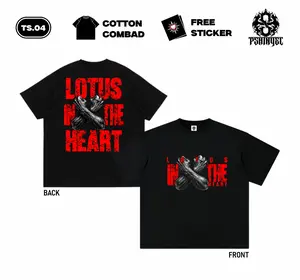 PSHTNYEL Kaos Psht Lotus Baju Distro Sh Terate Pria Wanita Cotton Combed Dengan Desain Lotus In The Heart
