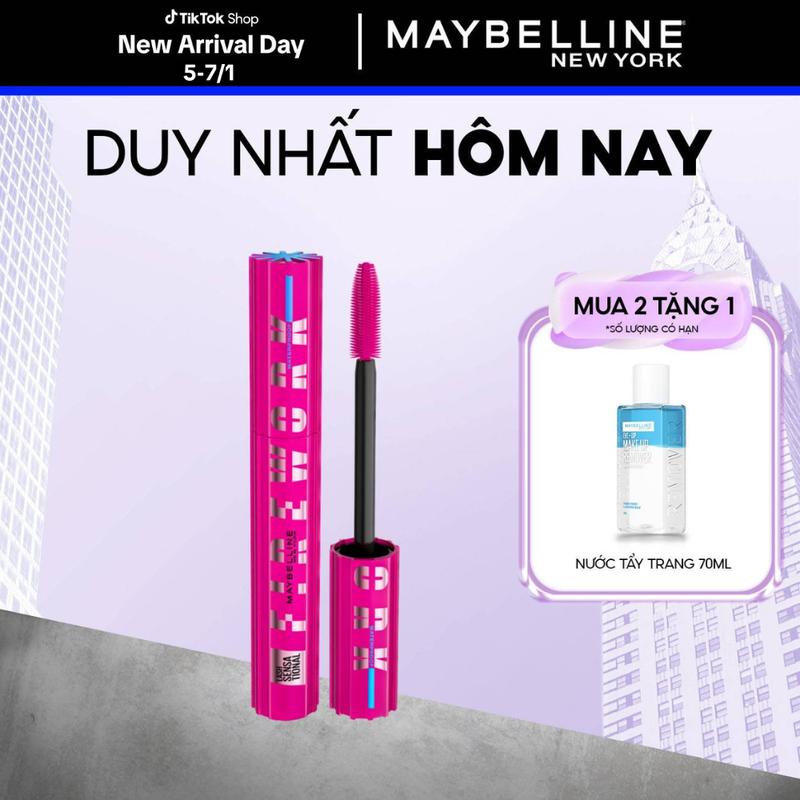   Mới  Mascara Firework Chuốt Mi Cong Dài và Tỏa Mi 360 Độ Lash Sensational Maybelline New York Waterproof 8.75ml 
