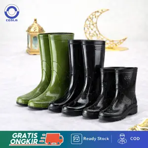 Sepatu Boots Pendek & Panjang Bahan PVC Premium - Warna HItam & Hijau  Anti Air Tahan Lama & Awet Model Stylish Multifungsi - Ukuran Lengkap Cocok untuk Berkebun dan Pekerjaan Outdoor Murah Bisa COD