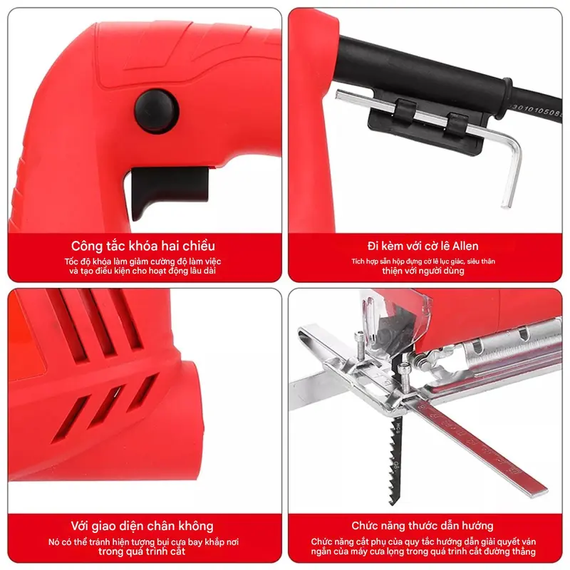 【REAIM】Máy Cưa Lọng Công Nghiệp 600W - Giải Pháp Cắt Gỗ, Nhôm, Nhựa Chuyên Nghiệp | Công Suất Mạnh Mẽ, Tốc Độ Điều Chỉnh 0-3000 Vòng/Phút, Hệ Thống Giảm Rung Độc Quyền, An Toàn Tuyệt Đối Cho Mọi Công Trình 2