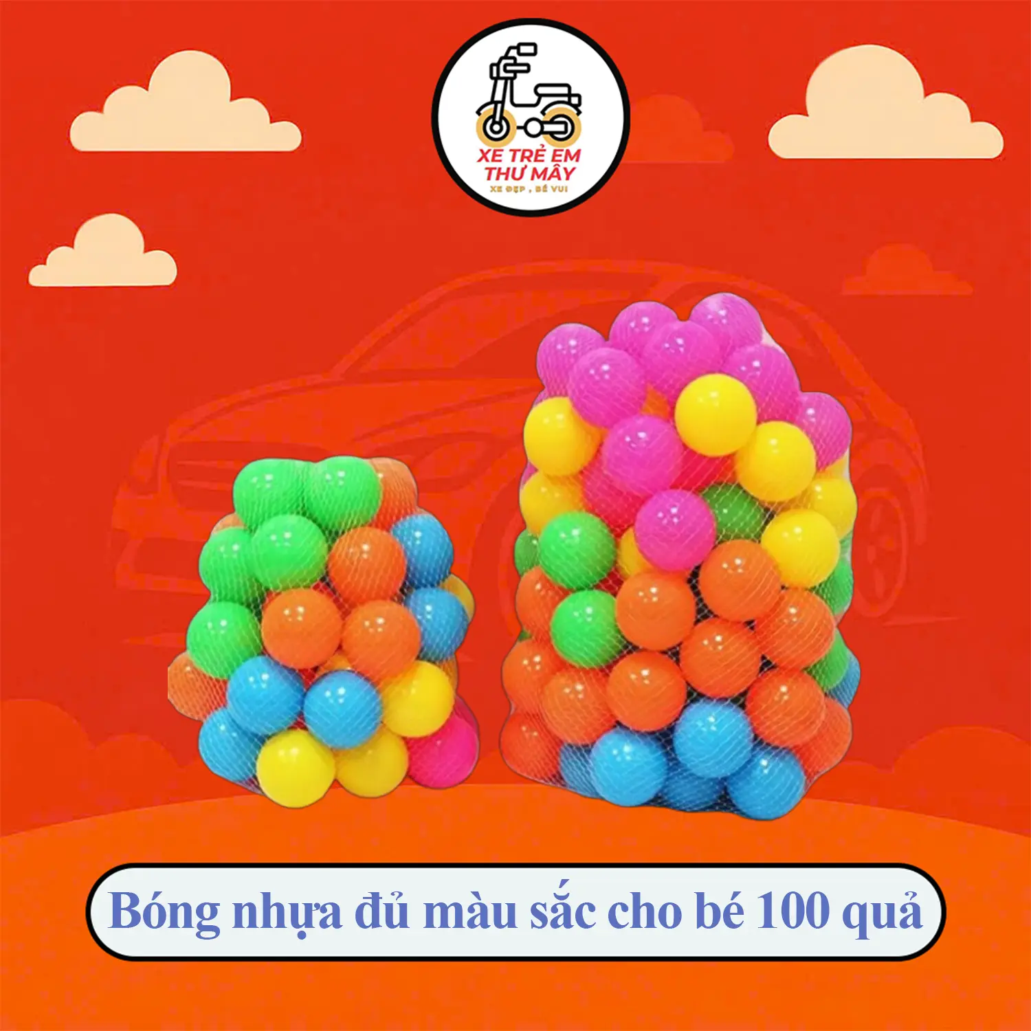 Bóng nhựa đủ màu sắc cho bé thỏa thích lựa chọn 100 quả