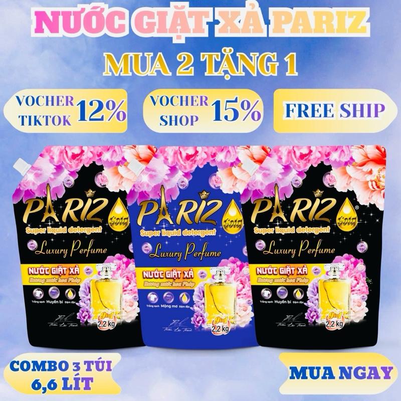    Chọn màu GHI CHÚ   Combo 3 túi Nước giặt Pariz Gold hương hoa Pháp 2kg2 - combo 3 túi tiết kiệm  thơm dai  làm sạch   giao màu ngẫu nhiên   