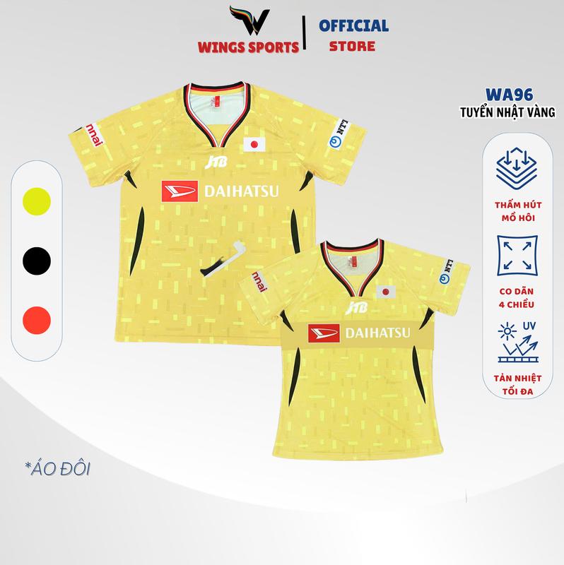  Áo cầu lông WA96 tuyển Nhật màu vàng dành cho tập luyện và thi đấu 