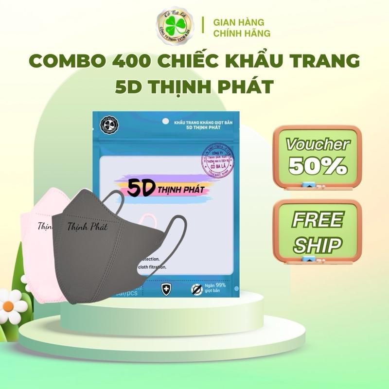 COMBO 400 CHIẾC KHẨU TRANG 5D THỊNH PHÁT Phụ Kiện