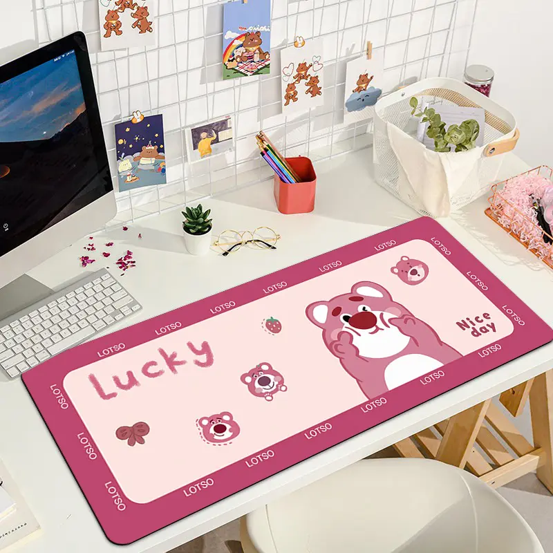 Mouse Pad Anti Slip Lucu Karakter Beruang Stoberi yang Bisa Digunakan dengan Keyboard atau Mouse dengan Karet Alami Anti Slip - Rubber Computer