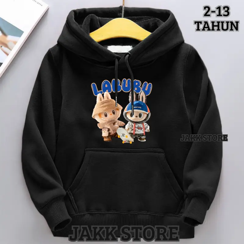 Sweater Hoodie Labubu Anak Laki Laki Perempuan Terbaru Usia 2 3 4 5 6 7 8 9 10 11 12 13 Tahun Jaket Labubu Anak 3