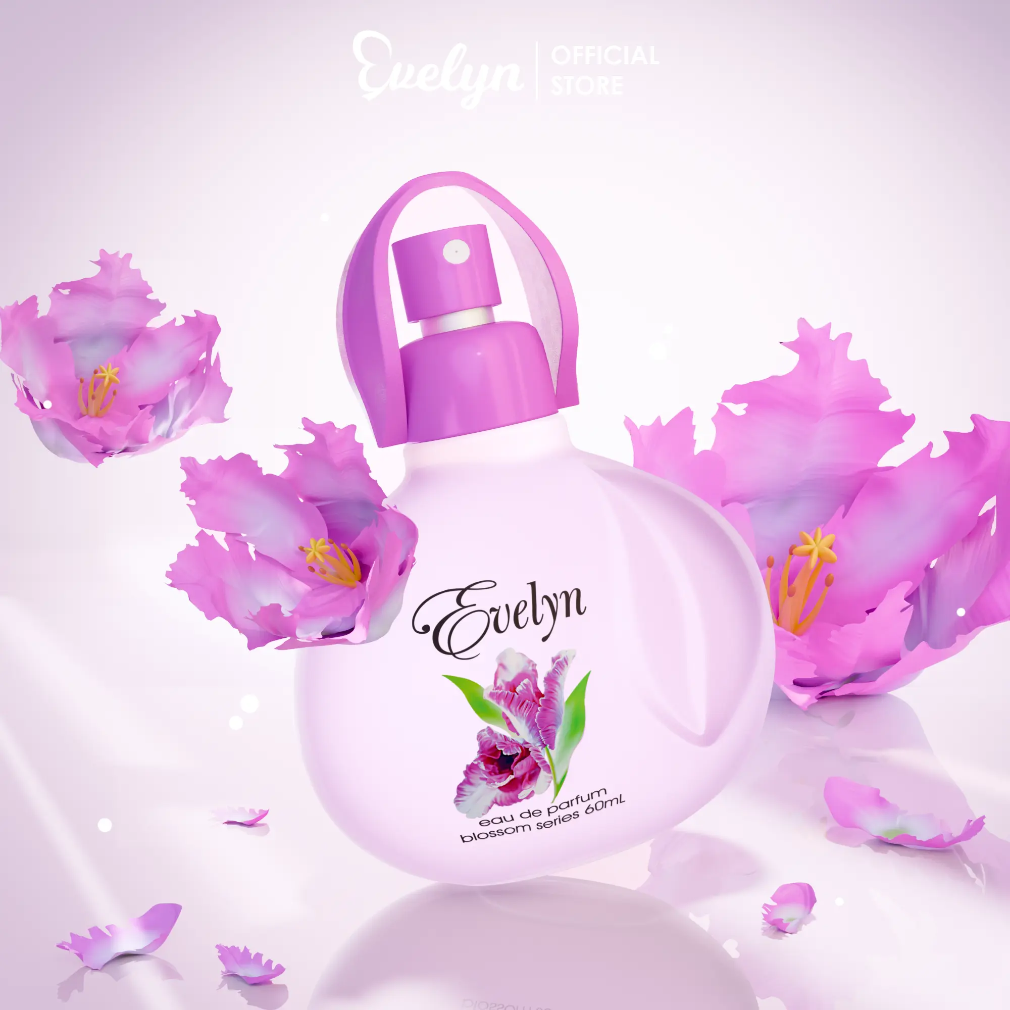 Evelyn Eau De Parfum Blossom Series 60ml / Parfum Wanita Travel Size / Parfum Wanita / Minyak Wangi