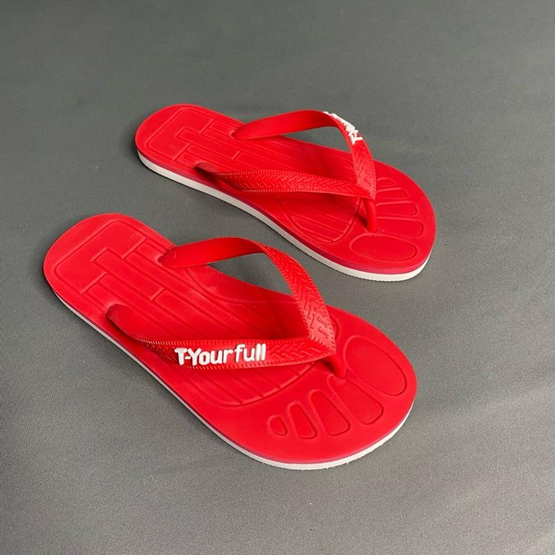 Dép xỏ ngón nam T/Y ép nổi hình bàn chân cao su non nguyên khối