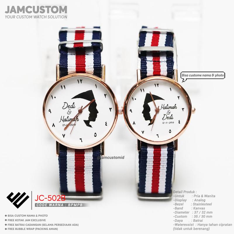 JC-502B \ Jam custom \ Bisa custom sesuai keinginan \ Hadiah \ Couple \ Pernikaha \ DW Kanvas 4
