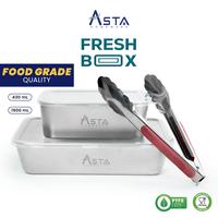 Gambar Asta Wadah Stainless Food Container Plus Capit Makanan 3 in 1 dari Asta Homeware Kab. Sidoarjo 3 Tokopedia