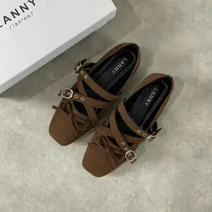 Lanny - Alexa Flatshoes Wanita Kulit Suede Anti Slip Comfortable Size 36-41 Tampilan Menarik & Tahan Lama - Kerja